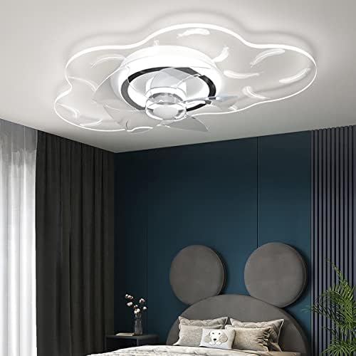 מאווררי תקרה של פיהון עם מנורות, מאוורר תקרה לילדים עם חדר שינה קליל LED שקט לעומק 3 מהירויות ענן SFAN תאורת