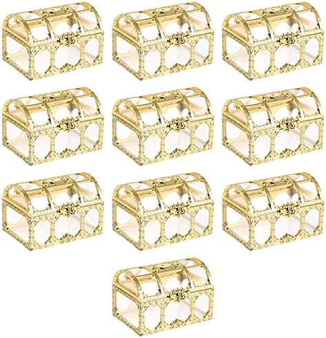 קופסאות סוכריות חזה אוצר אוצר 10 יחידות לחתונה קופסאות חידוש קופסאות צנצנות ברורות קופסאות אחסון קופסאות