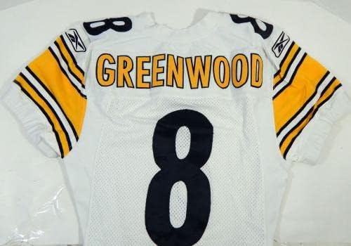 2011 Pittsburgh Steelers Eric Greenwood 8 משחק הונפק ג'רזי לבן 44 DP21380 - משחק NFL לא חתום משומש גופיות