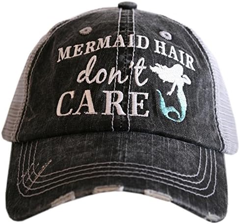 שיער בתולת ים של קטידיד לא אכפת כובע בייסבול - כובע משאיות לנשים - כובע שמש חמוד מסוגנן