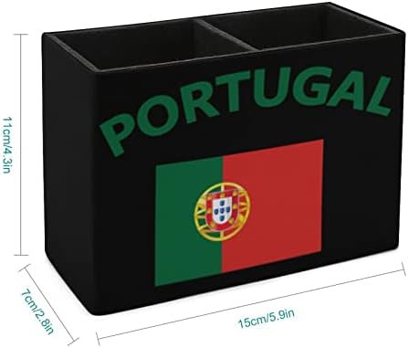 פורטוגל דגל עור מפוצל עיפרון מחזיקי תכליתי עט כוס מיכל דפוס מארגן שולחן עבור משרד בית