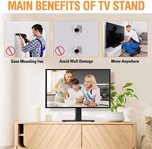 עמדת טלוויזיה מסתובבת אוניברסלית, עמדת הטלוויזיה העליונה לשולחן עבור מרבית מסכי LCD LCD שטוחים בגודל