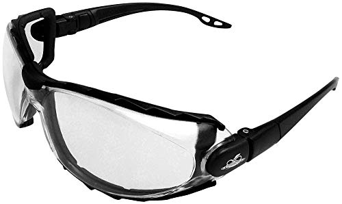 משקפי בטיחות Bullhead BH2033AF CG4 Goggle ניתנים להמרה למשקפי משקפיים הכוללים קצף ומקדשים נשלפים,