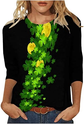 צמרות טוניקת נשים חדשות אירית Tshirt St. חולצת טריקו של יום פטריק 3/4 חולצות שרוול ארוך חולצות