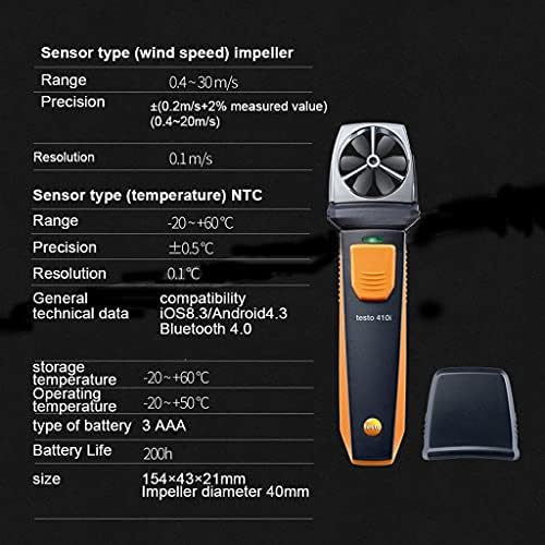ZLXDP חכם בדיקות VAC מוגדר עם פעולת סמארטפון מודד מהירות אוויר נפח לחות זורם טמפרטורות