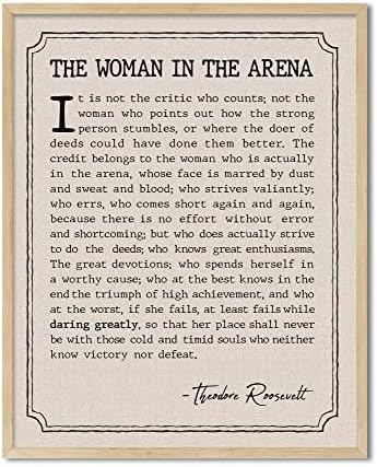 16 על 20 נועז מאוד אישה בזירה פוסטר גדול; טדי רוזוולט ציטוט דיבור אמנות הדפסה; מרומם נשים; פמיניסטית; חיובי;