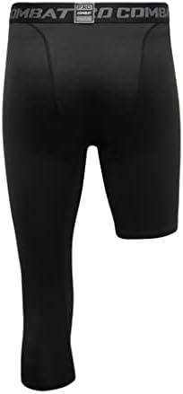 מכנסי דחיסת רגליים של NeoDelusion של גברים 3/4 כדורסל רגל יחידה מכנסי ספורט צמודים של שכבת בסיס אתלטית חותלות
