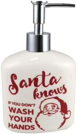 Enesco שמנו הוא בוץ סנטה יודע לשטוף את הידיים שלך מתקן סבון סבון, 12 אונקיה, לבן ואדום