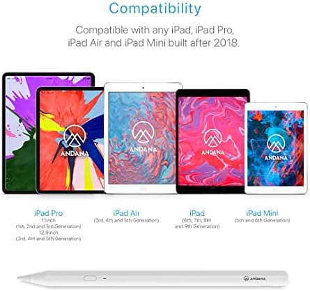 Andana A11 Stylus Pen, עיפרון תואם ל- iPad, iPad Pro, iPad Mini משנת 2018 ואילך