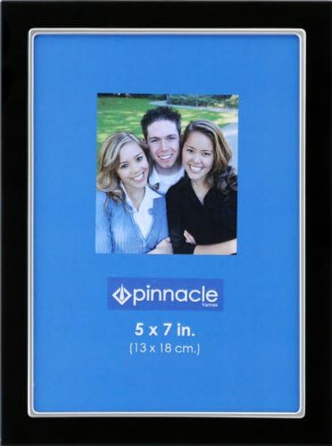 Pinnacle 5x7 מסגרת תמונה טפלטופ כפול שחור וכסף
