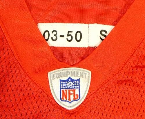 2003 ראשי קנזס סיטי 69 משחק הונפק אדום ג'רזי 50 DP32155 - משחק NFL לא חתום בשימוש בגופיות