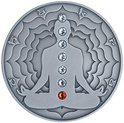 2021 de Chakra Powercoin Muladhara 2 Oz מטבע כסף 2000 פרנק קמרון 2021 גימור עתיק