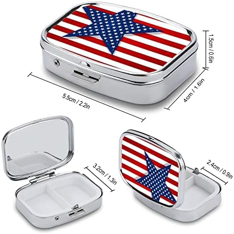 גלולת ארגונית תיבת אמריקאי דגל גלולת מיכל נייד יומי גלולת מקרה מחזיק רפואת תיבת אחסון 2. 2 * 1.6 אינץ