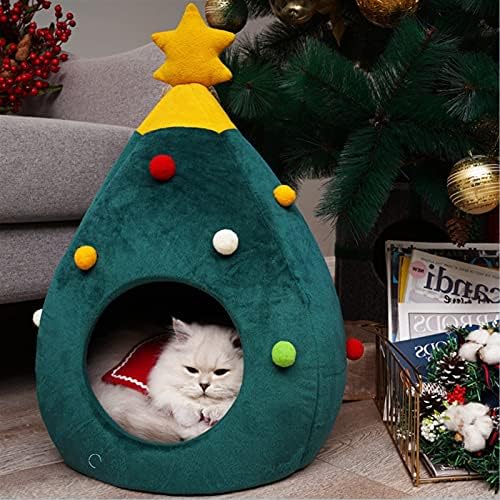 חיות מחמד חתול מיטת חג המולד נוח לחיות מחמד מיטת חג המולד עץ חם לחיות מחמד המלטת חתול בית מחצלת כלב