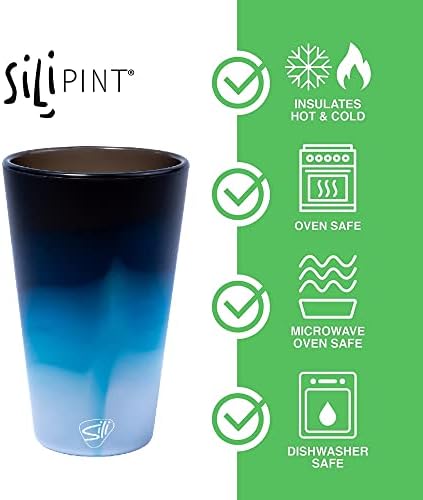 סיליפינט: כוסות סיליקון: 2 חבילות קרן ירח-16 אונקיות כוסות בלתי שבירות, גמישות, חמות / קרות, אחיזה קלה החלקה