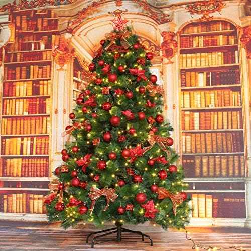 DLPY DIY מעוטר עץ חג המולד מלאכותי, עם אורות פרימיום אשוחית רגליים מתכת מוצקות צירים עץ אורן חג המולד ידידותי