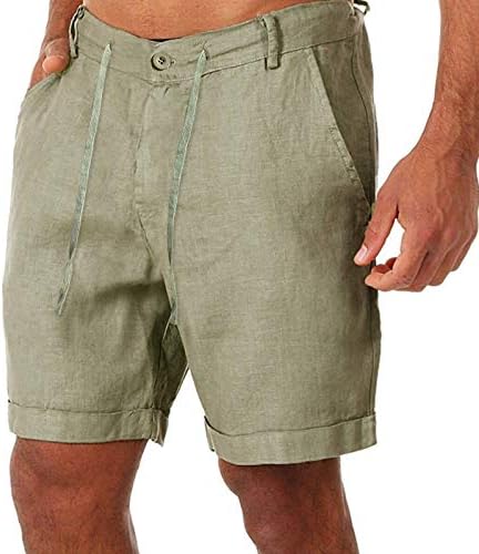 מכנסיים קצרים של Miashui Mens באורך הברך כפתורים קצרים שרוך מזדמנים מכנסיים מכנסיים מכנסיים גברים