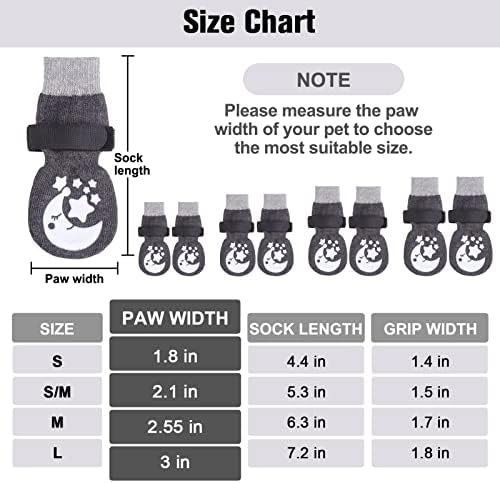 אנטי להחליק כלב גרבי עם אוחז בקרת מתיחה עבור קטן בינוני גדול כלבים, ללא החלקה מקורה כפול צד כפה לחיות מחמד
