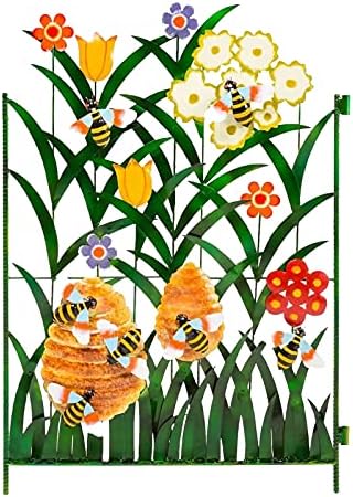 להחליק כיסוי לספה 3-חלונית מסך ודבורים צבעוני צבעוני גן מתכת פרח מתכת 3-פנל פטיו & מגבר; גן כיסוי כורסה