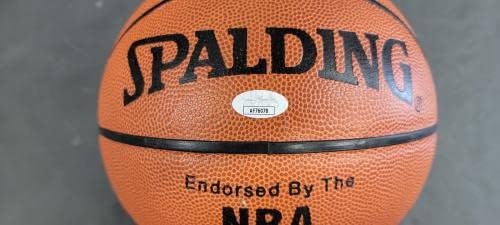 Hakeem Olajuwon חתום חתימה על Spalding כדורסל יוסטון Rockets JSA - כדורסל חתימה