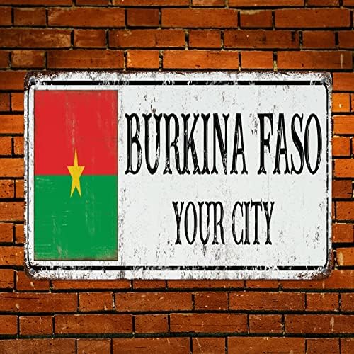 ווגואנגיס בורקינה פאסו דגל מתכת שלט פח לוח קיר קיר מותאם אישית עיר אישית וינטג 'רטרו מתכת שלטי מתכת לאומי