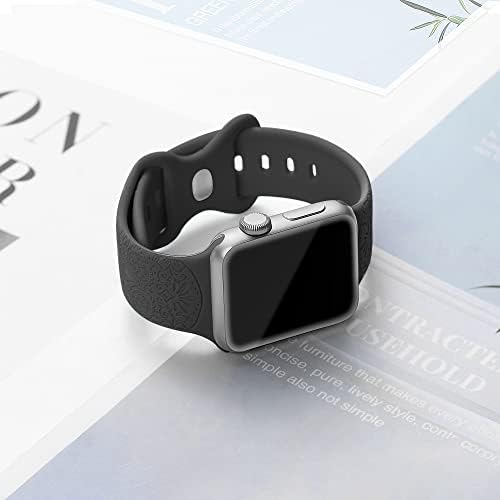 Staramz Sport Strap תואם ללהקות Apple Watch 38/40/41 ממ 40 ממ 41 ממ, נשים גולגולת סיליקון רכה חרוטת רצועות