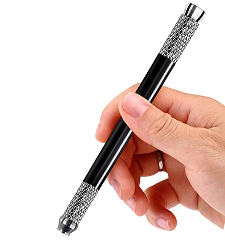 עטי מיקרובליידינג 5 חלקים שחור מטרה כפולה אור ידני קעקוע גבות עטים לאיפור קבוע אספקת עט אלומיניום עמיד עם נעילת