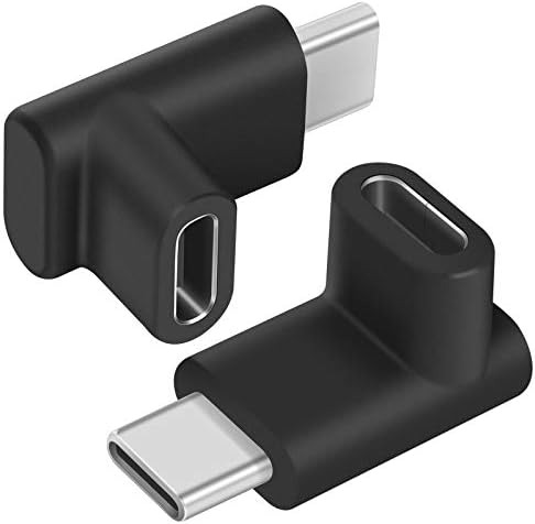 זווית USB C זכר לנקבה מתאם 90 מעלות, Lakada 2 חבילה USB סוג C 3.1 סיומת כלפי מעלה ומחיית מתאם זווית דו