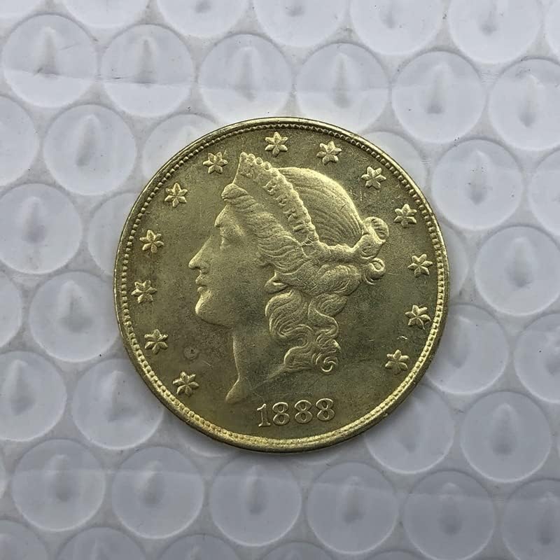 גרסת 1888S אמריקאית 20 מטבע זהב פליז עתיק עתיק מטבע זיכרון זר 34 ממ