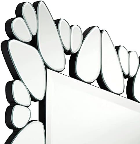 פוסיני אירו עיצוב ונטו מלבני יהירות דקורטיבי מבטא קיר מראה מודרני לחתוך זכוכית דפוס משופע ללא מסגרת