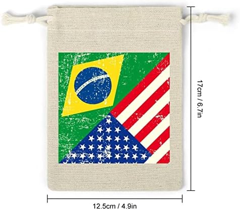אמריקאי וברזיל דגל שרוכי אחסון שקיות סוכריות מתנת שקיות לשימוש חוזר מתקפל וקומפקטי רב תכליתי
