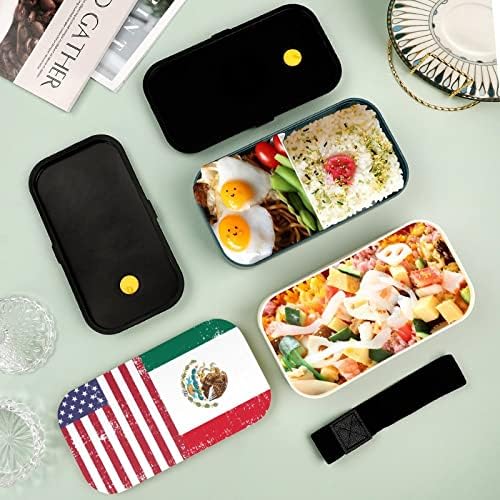 דגל מקסיקו דגל בנטו קופסת אוכל בנטו דליפה מכולות מזון בנטו דליפות עם 2 תאים לפיקניק עבודה לא