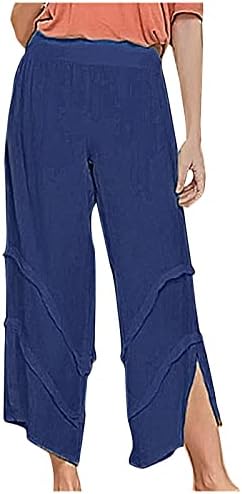 מכנסיים קצוצים מכנסיים כותנה פשתן מכנסי קפרי תחתון מכנסי קפריס מזדמנים מכנסי חוף מוצקים מותניים גבוהים