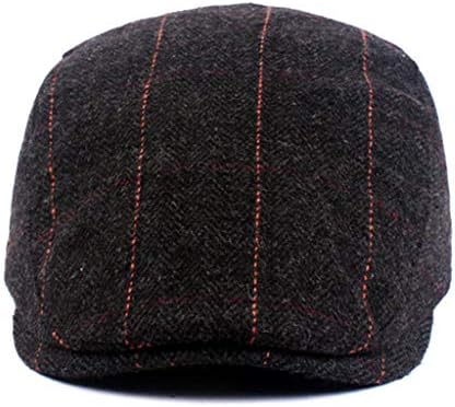 גברים של בציר בייסבול כובע משובץ הדפסת מתכוונן שטוח מגבעת לגברים קל משקל חיצוני ספורט טיולים