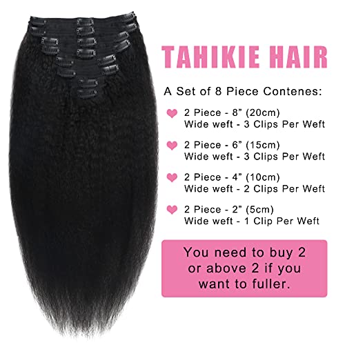 טהיקי קינקי ישר קליפ בתוספות שיער אמיתי שיער טבעי קליפ תוספות מלא ראש לנשים שחורות ברזילאי רמי יקי