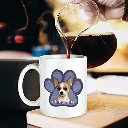 צ ' יוואווה כלב הדפסת כפת ספל קפה כוס קרמיקה תה כוס מצחיק מתנה עם לוגו עיצוב עבור משרד בית נשים גברים-11 עוז