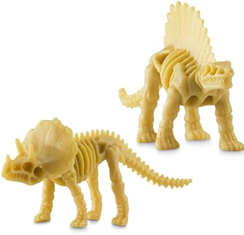 בדווינה דינוזאור מאובנים שלד-3.7 אינץ מגוון פלסטיק דינו דמות עצמות לילדים מדע לחפור ערכת, חושי פחי,
