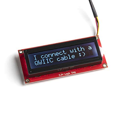 Sparkfun 16x2 serlcd -טקסט RGB וצרור כבלים QWIIC -תואם עם ARDUINO LCD תקשורת סידורי I2C & SPI 3.3V כולל