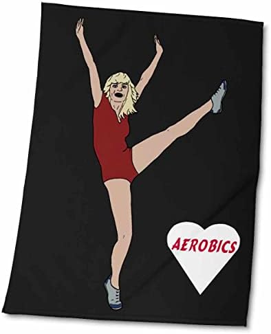 3drose פלורן ספורט - רקדנית אירובי עם לב - מגבות