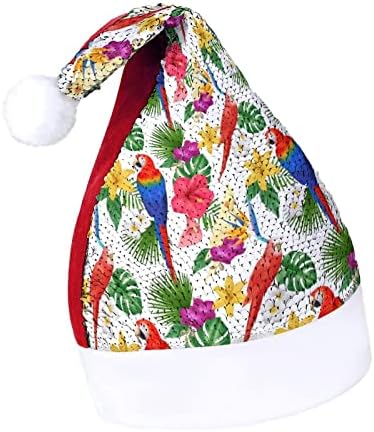 צבעוני פרחים וציפורים פאייטים חג המולד כובעי סנטה חג המולד כובע למבוגרים שמח חג המולד המפלגה תלבושות בני כובע