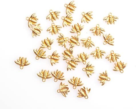 30 יחידות דבורת קסם קטן בציר חמוד מתכת דבש דבורת תליון חרוזים להכנת תכשיטים מציאת עשה זאת בעצמך