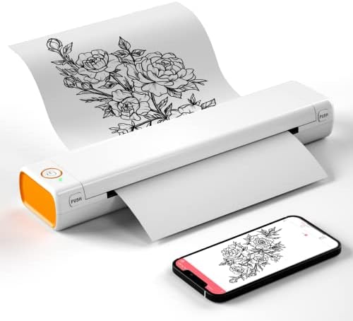מדפסת קעקוע בלוטותית ניידת תרמית סטנסיל-מדפסת ללא דיו קומפקטית לטלפון ולמחשב נייד, M08F-מכתב מדפסות