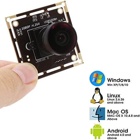 מודול מצלמה של Qilove USB מצלמת עדשת דגים עם H.264 תאורה נמוכה IMX323 1080p חיישן עם מיקרופון