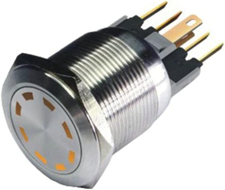 22 ממ רגעי 6V LED רב-נקודה LED IP67 אטום למים מתג לחיצת כפתור מתג כפתור מתג ריבוי נקודה 6 פינים מתג נירוסטה-מתג