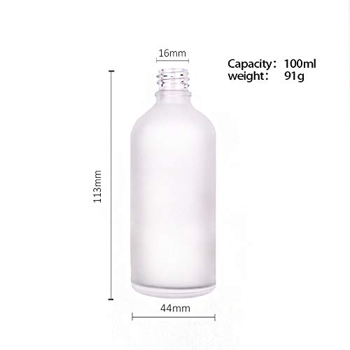 2 מארז 100 מ ל/3.4 עוז, בקבוק טפטפת זכוכית חלבית לבן לשמנים אתריים, מחזיק נוזל זכוכית ריק עם טפטפת