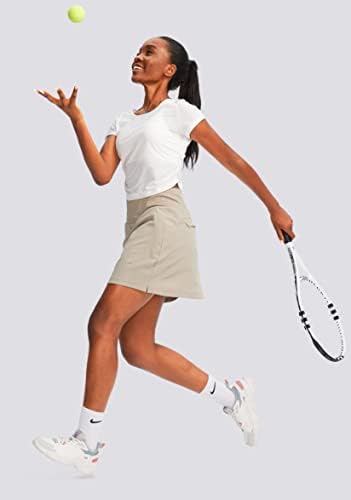 גרם הדרגתי גולף סקורטס חצאיות לנשים עם 5 כיסים נשים גבוהה מותן קל משקל אתלטי חצאית עבור טניס ריצה