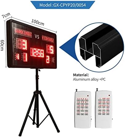 שומר ציונים מקורה, לוח תוצאות אלקטרוני עבור לוח תוצאות דיגיטלי גדול 1 מ 'עם כדורסל תוצאות LED נייד שלט