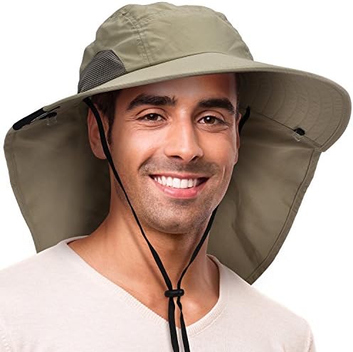 כובע שמש של סולאריס לגברים/נשים עם הגנת UV כובע הליכה רחב שוליים עם כיסוי דש צוואר