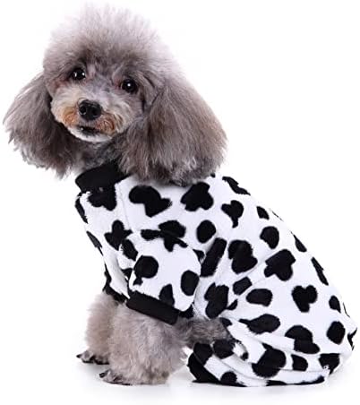 ציוד כלב חורפי הדפס פרה בגדי חיות מחמד בפיג'מה חורפית סוודר מעיל גשם לחיות מחמד לכלב