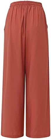 טרקלין הספורט של HDZWW ארוך עם מכנסיים מכנסיים נושמים מכנסי קיץ נושמים לנשים רפיון אלסטיות סולידית סוליג